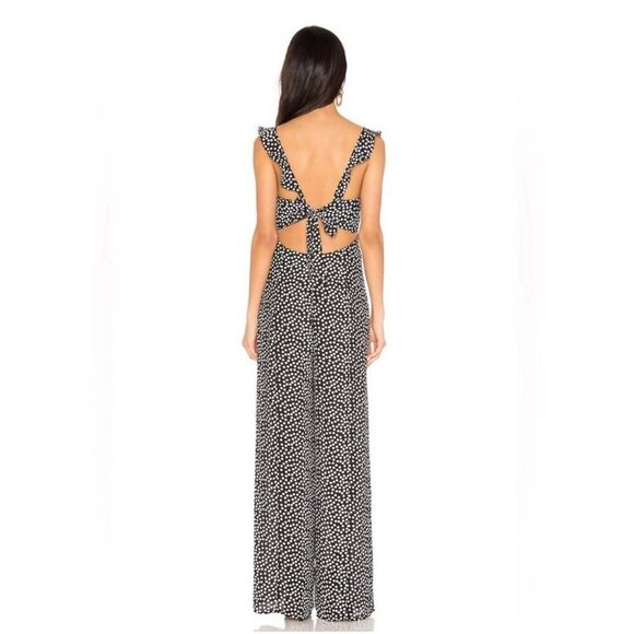 RESA Jilly Jumpsuit Wide Leg Polka Dot Black White SZ XS - Picture 4 of 9